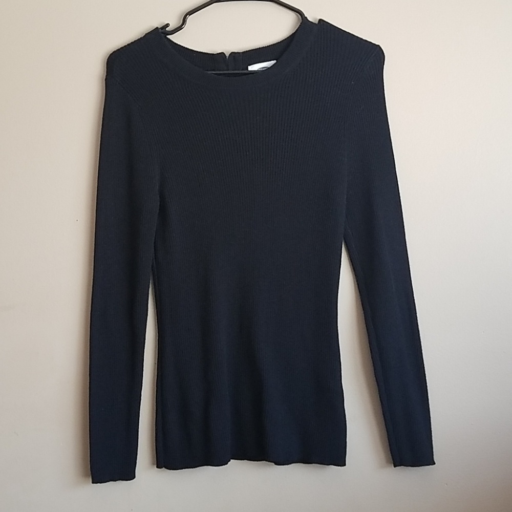 Slim Fit Rib-Knit Black Zip-Up Shirt